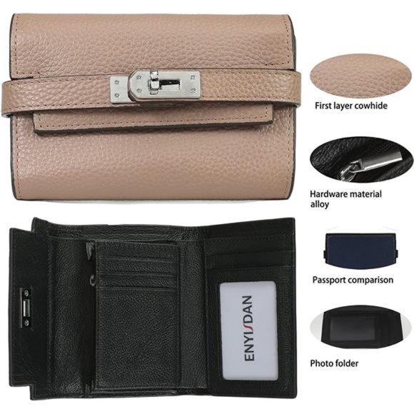 Women's Long Leather Wallet Button Wallet for Women Fashion Personality Clutch - Picture 4 of 5